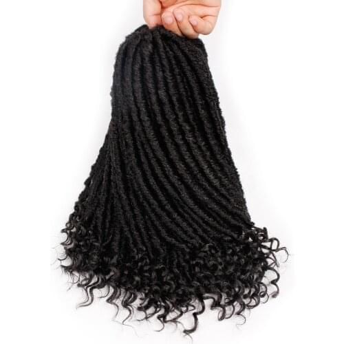 16"Inches Goddess Faux Locs Soft Braids Hair Weave Curly Crochet Hair Extension For Black Women