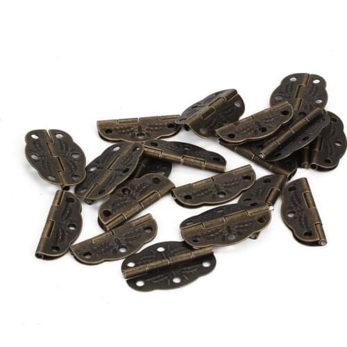 Vintage Bronze Engraved Designs Hinges Cabinet Drawer Jewelry Box Pack Of 20