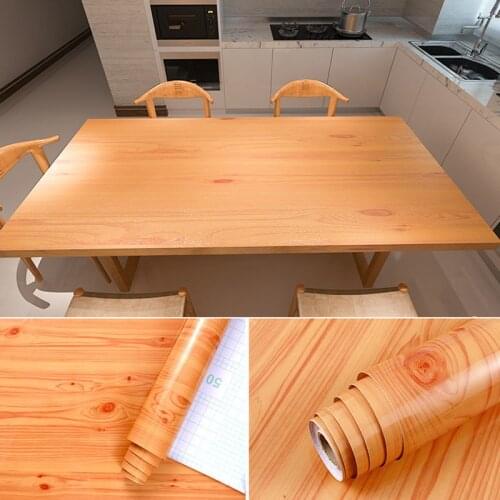 Waterproof 3D Wood Wallpaper Vinyl Self Adhesive Furniture renovation Decor Wall Stickers For Bedroom Wardrobe Home Improvement