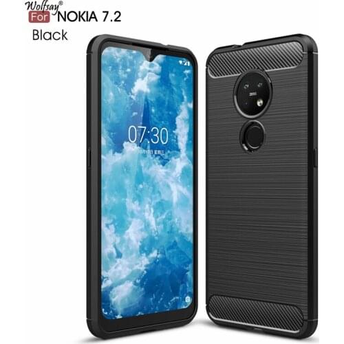 Wolfsay Anti-knock Case For Nokia 7.2 Case Soft TPU Brushed Case For Nokia 7.2 Business Phone Fundas Coque for Nokia 6.2 6.3"