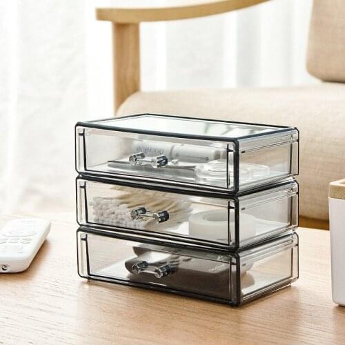Transparent Drawer Type Office Finishing Box Desktop Storage Box Jewelry Cosmetics Skin Care Products Dustproof Storage Rack