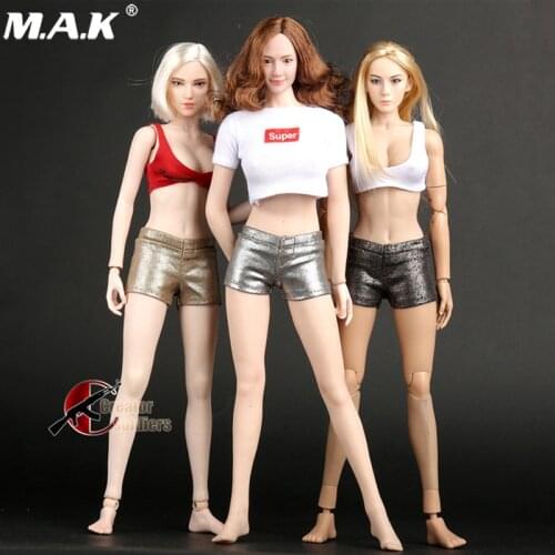 1/6 Scale Female shorts Long Slim Trousers Fashion Skinny Micro Elastic Pants Model For 12" ction Figure Body Toys