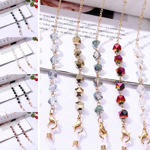1PC Crystal Beaded Bohemian Glasses Chains Anti-Drop Face Mask Chain Holder Eyeglass Rope Cord Neck Strap Jewelry Fashion