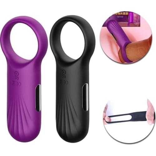 10 Speeds USB Rechargeable Male Penis Ring Vibrator for Men Delay Ejaculation Woman Clitoris Stimulation Orgasm Massager Sex Toy