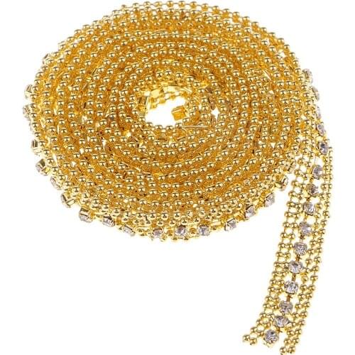 1yd Rhinestone Border Self Adhesive Deco Ribbon Glitter Ribbon Gold Wedding Party Deco