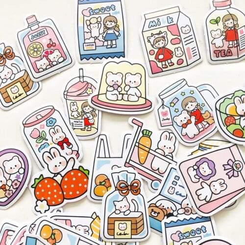 45 pcs/Box Cute Summer Girls Fresh Drinks Diary Notebook Bullet DIY Decoration Sticker