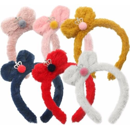 6PCS/lot ,Hair accessories fashion crown hair hoop cute girl head hoop with plush hair accessories