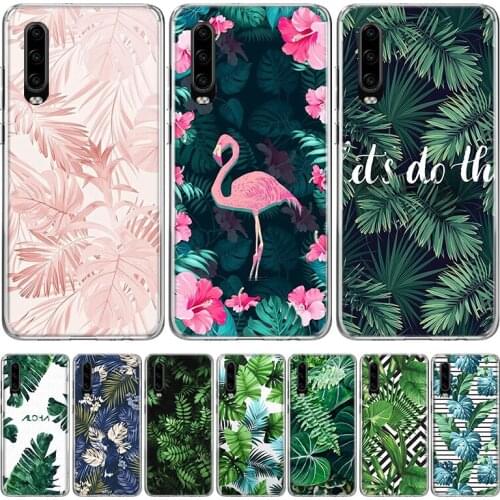 Tropical Plant Green Leaf Flower Phone Case for Huawei P40 P30 P20 Mate 30 20 10 Pro P10 Lite P Smart Z + 2019 Gift Coque Cover