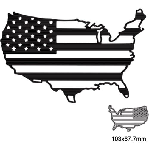 U.S. Flag Regional Plate Metal Cutting Dies For Scrapbooking Photo Album Card Paper Embossing Craft DIY Die Cut 2021 New