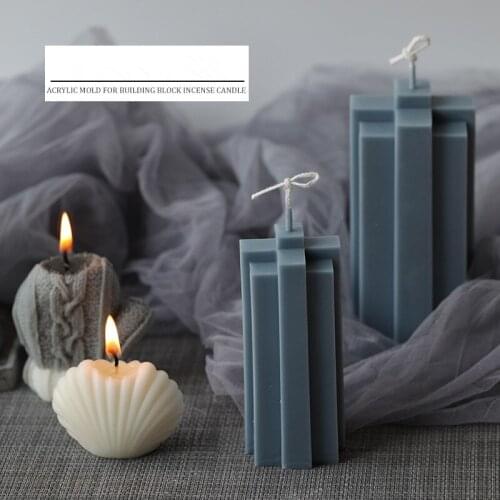 Building block candle mold Gift box decoration home soft wax creative restaurant candle handmade DIY acrylic mold