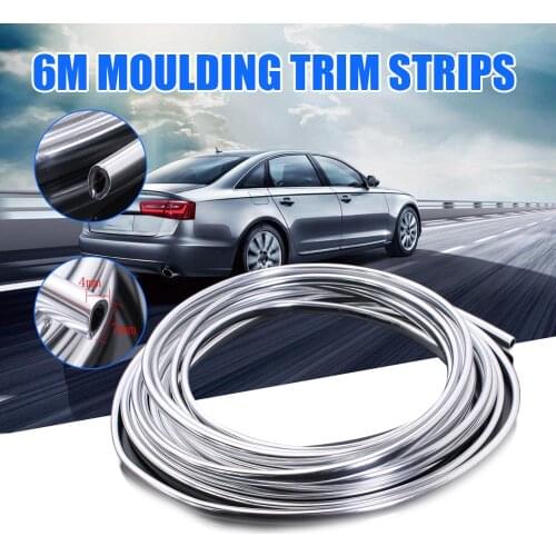 6M Chrome Moulding Trim Strip Car Door Edge Scratch Guard Protector Cover Strip Roll Chrome Moulding Trim Strip авто тюнинг