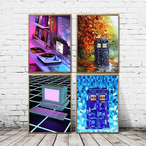 Canvas HD Printed Cool Style Computer Poster Home Decor Purple Disco Painting Wall Art Picture For Living Room Modular No Framed