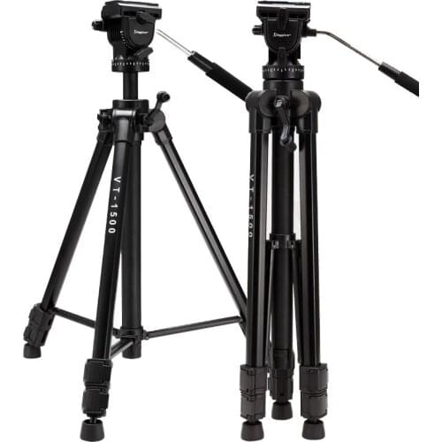 KINGJOY VT-1500 Tripod Camera Profesional Aluminum Stand For All Models Video Holder Stativ Mobile Flexible Digital SLR DSLR