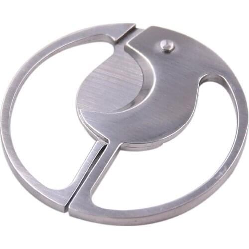 Round Cohiba Stainless Steel Pocket Cigar Cutter Knife Double Blades Scissors Stainless Steel Cuban Cigar Tool
