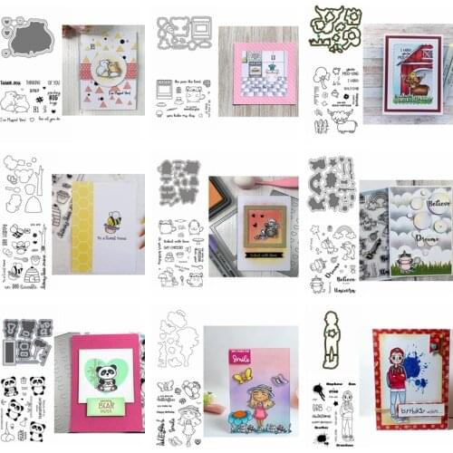 Cool Guy Beach Girl Dreamy Unicorn Spring Bee Create Panda Cutting Dies Match Clear Stamp DIY Card Make Scrapbook New 2020