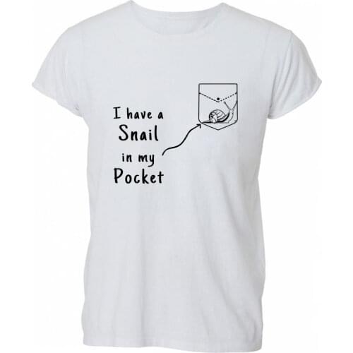 2019 Summer Fashion Men O-Neck T Shirt I Have A Snail In My Pocket Cute T Shirt Tshirt Mens Womens Gift