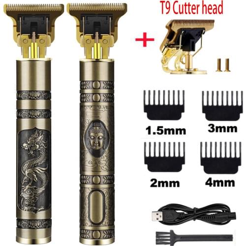 T9 Professional Digital Hair Trimmer Rechargeable Electric Hair Clipper Mens Cordless Haircut Adjustable Ceramic Blade