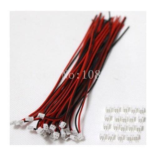 100 SETS Mini Micro ZH 1.5 2-Pin JST Connector with Wires Cable