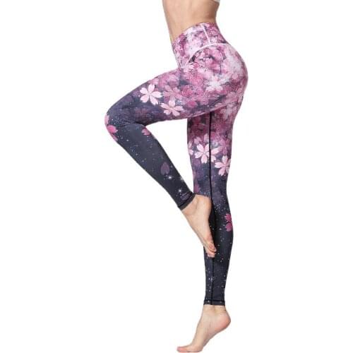2021 Fashion European and American Nine Point Yoga Pants Womens Printed Quick Drying Breathable Running Pants Fitness Pants