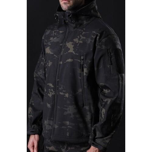 Men Tactical Jackets Hiking Waterproof Jacket Shark Skin Soft Shell Male Military Flight Pilot Army Field Fleece Hooded Jacket