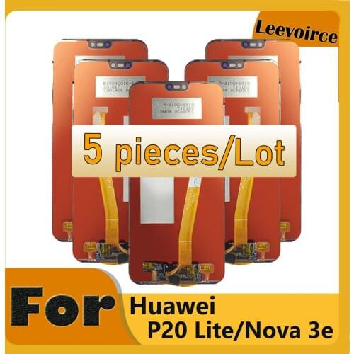 5Pcs Original LCD For HUAWEI P20 lite LCD Display Touch Screen Digitizer Assembly Replace With HUAWEI DISPLAY P20lite/Nova 3e