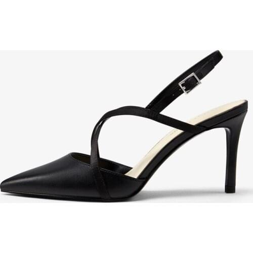Sexy Mix Color Cross Front Strap Single Sandals Female Pointed Toe Side Hollow Buckle Slingback Women High Heel Shoe 2021 Luxury