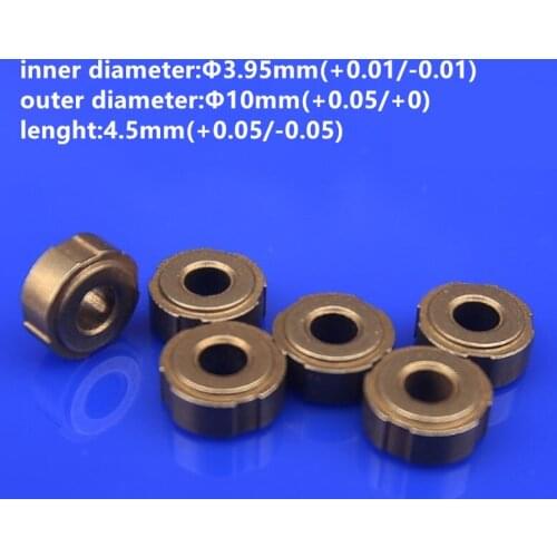 10pcs Powder Metallurgy Bearing Inner Diameter 3.95mm OD 10mm Lenght 4.5mm Shaft Sleeve for Diy Motor Accessories