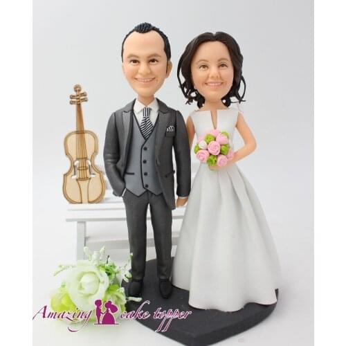 2019 AMAZING CAKE TOPPER Toys Wedding dress Birthday Bird And Groom Gifts Ideas Customized Figurine Valentines Day