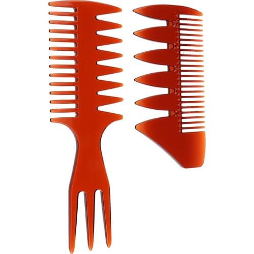 Weaving & Sectioning Foiling Comb | Pro Mens Oily Hairbrush, Set of 2