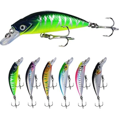 LINGYUE Minnow Fishing Lure 60mm 6g 3D Eyes Sinking Crankbait wobbler Artificial Plastic Hard Bait Fishing Tackle