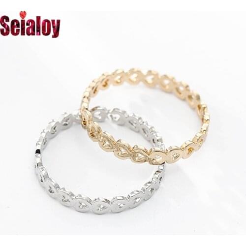 Seialoy silver plated heart silhouette Ring For women Girls Original Fine lover Wedding Jewelry Anniversary Rings