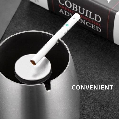 Silver Stainless Steel Ashtray Office Cigarettes Ashtrays Ash Storage Container Desktop Decoration Smoke Tools Home Decoration
