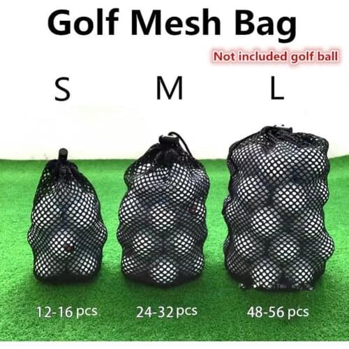 1Pcs Golf Net Bag Sports Mesh Bag Black Nylon Golf Storage Tennis Golf Golf Pouch Ball Accessories Drawstring Carrying Bags W6V1