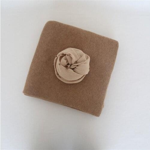 Vintage Brown Baby Blanket Swaddle Wrap Set Newborn Photography Props Knit Fabric Baby Posing Blankt Jersey Wrap Photo Props