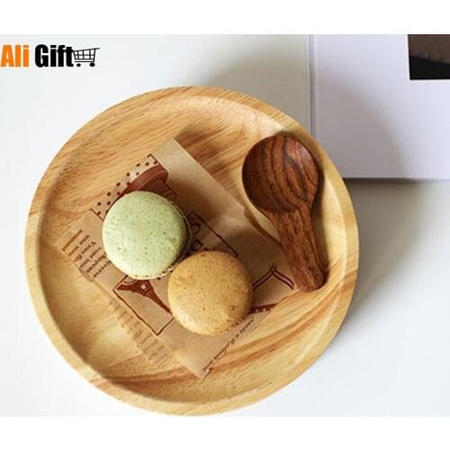 Japanese Round Childrens Plate Birch Tray Dried Fruit Tray Tea Plate Solid Wood Small Plate Cup Cushion Giveaway Retail