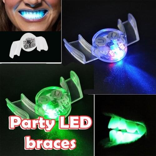 Funny Light Up Toys Glowing Teeth Partying Toys Blinking Light Illuminates Oral Orthoses Halloween Cosplay Prank Toy Props