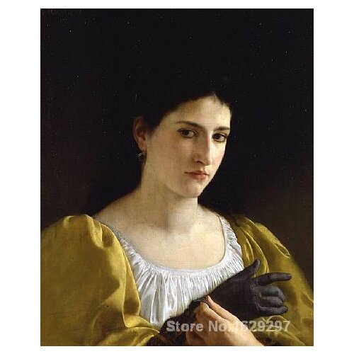 Lady with Glove by William Adolphe Bouguereau Canvas art Painting High quality Hand painted