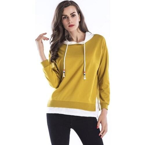 2018 Pure Color Back Letter Print Caps Collar Splicing Women Hoodie Long Sleeves Fashion Casual Three Colors Keep Warm Hoodie