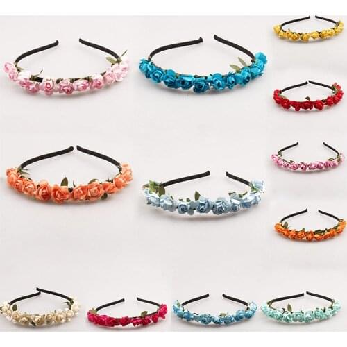 1 Pc Stylish Women Girls Floral Headband Bohemia Hair Band Flower Garland Wedding Prom Head Wrap Hair Accessories Gift