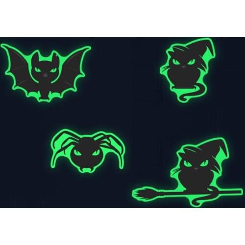 Helloween Party Decoration 3D Creative Black Luminous Bat Wall Stickers PVC Halloween Wall Stickers Home Decoration
