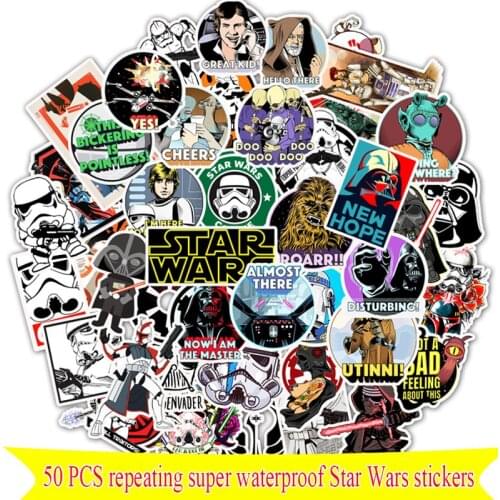 Star Wars Kylo Ren DIY Stickers Disney 50Pcs Anime Waterproof Skateboard Luggage Laptop Guitar Decals Kids DIY Sticker Toys