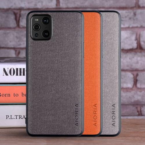 Case for Oppo Find X3 Pro coque Luxury textile Leather skin soft TPU hard PC phone cover for oppo find x3 case funda