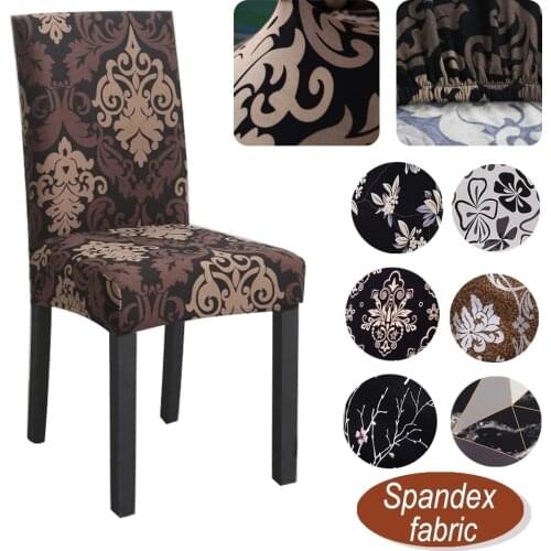 Stretch Spandex Chair Cover Universal Elastic Printing Slipcover for Dining Room Seat Chair Covers Banquet Kitchen Wedding Case