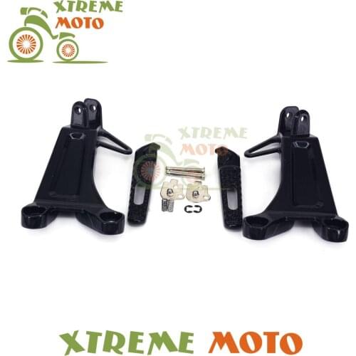 Black Alloy Rear Passenger Footrest Foot Peg Rests Pedals & Bracket Mount Set For Honda CBR600RR CBR 600 RR 2003 2004 03 04