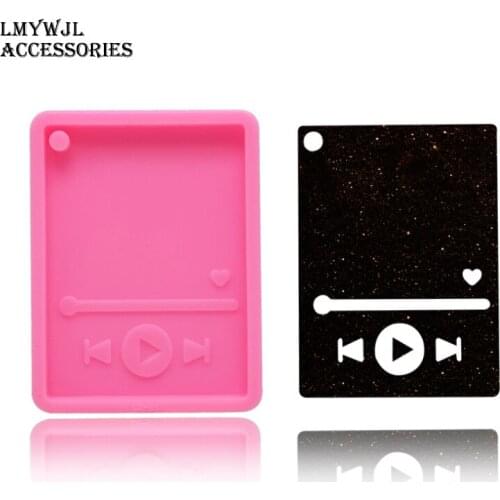Epoxy Mirror Epoxy MP3 Keychain Pendant Mold DIY Production of Keychain Bags Jewelry Pendant Materials Jewelry Silicone Tools