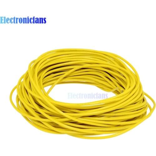 Flexible Stranded of UL-1007 24 AWG wire cable Yellow 10M 300V