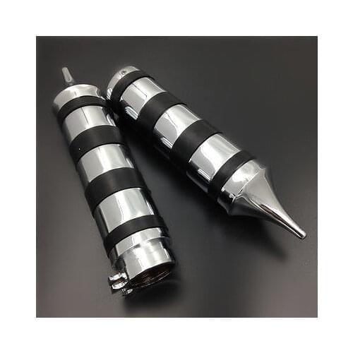 Chrome 1" Needle Handlebar Hand Grips for Harley Honda Kawasaki Suzuki Yamaha VN