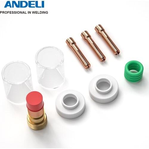 ANDELI TIG Pyrex Glass Cup TIG Welding Torch Kit Argon Arc Tool For WP17/18/26 Quartz Cup/Collet/Collet Body/O-ring/Cup Gasket