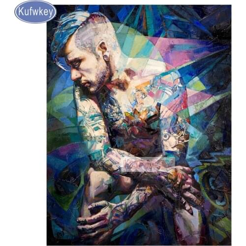 Round Diamond Painting MAN GAY art work Diamond Embroidery character Mosaic Diamond Picture Of Rhinestones Home Decor love gift