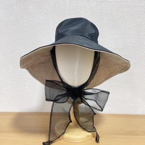 Lace Bucket Hat Women Cute Floral Fisherman Hat Summer Beach Visor Adjustable Ribbon Wide Brim Bonnet Elegant Cap